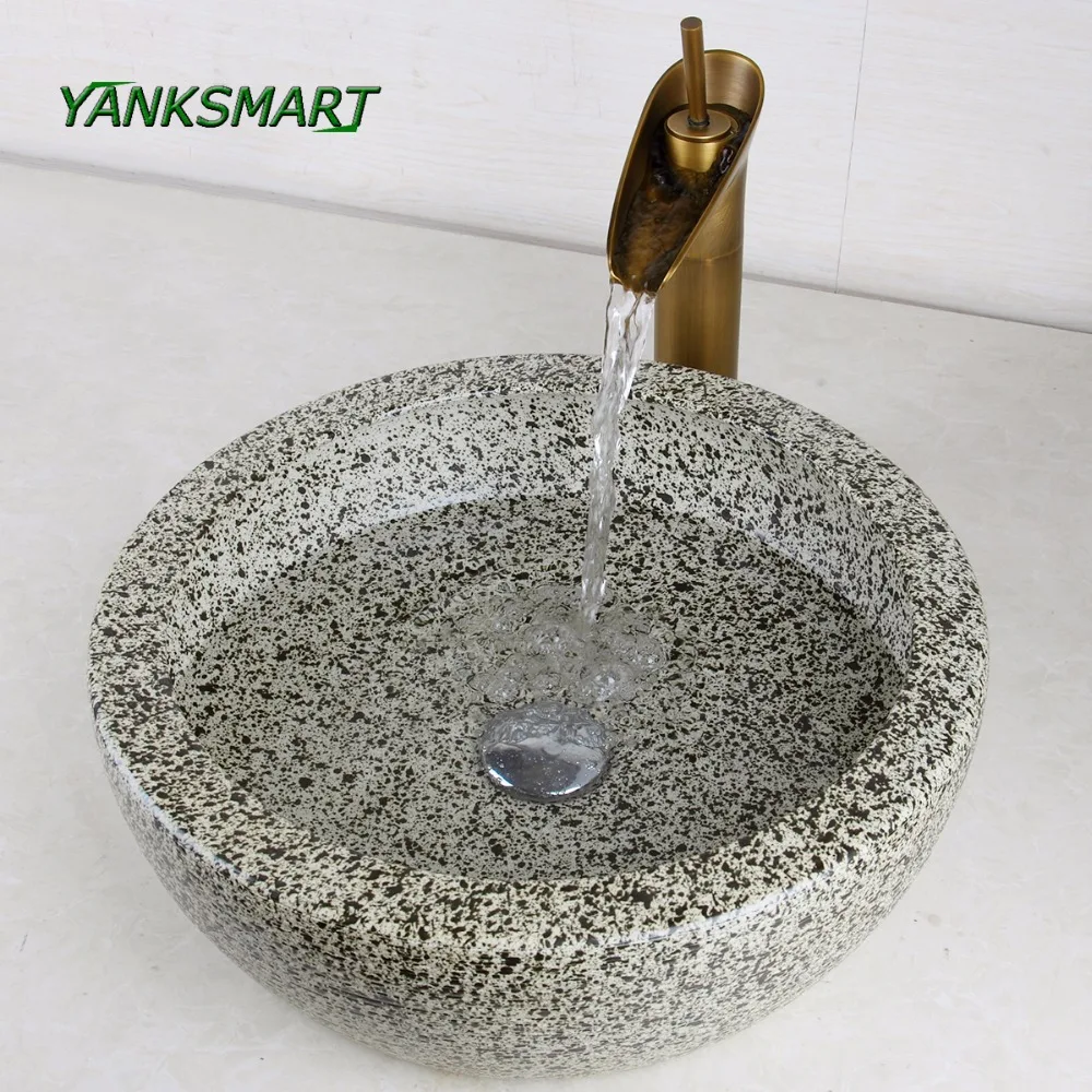 Новый керамический круглый смеситель для умывальника YANKSMART раковина раковины