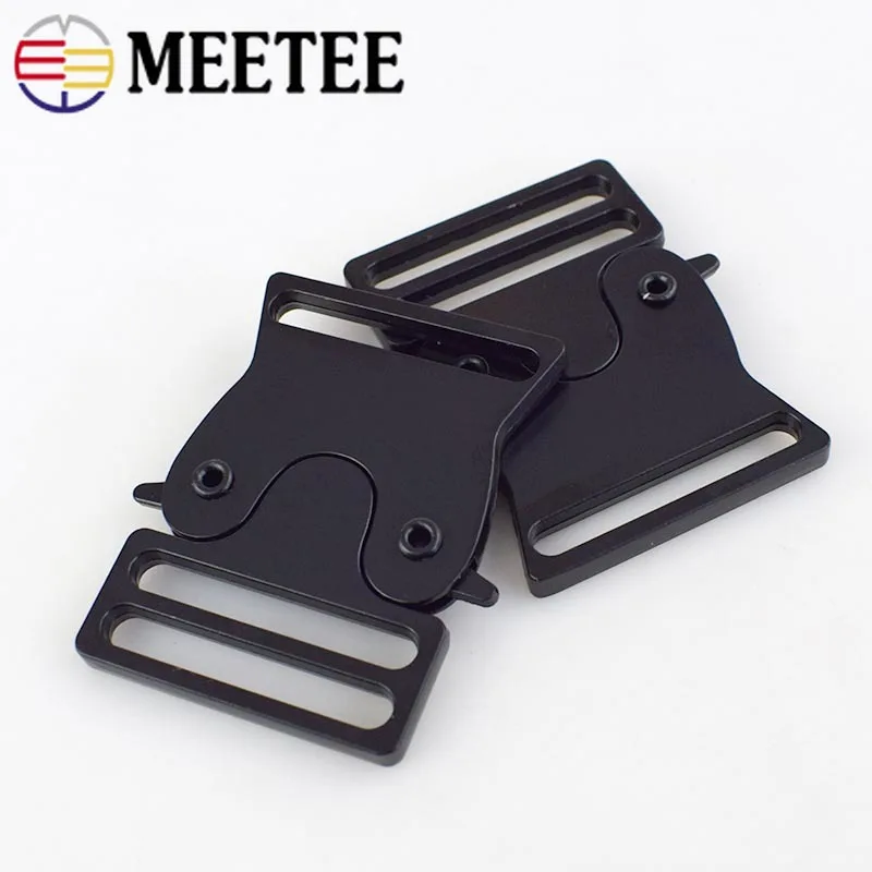 5pcs Meetee Metal Bag Quick Side Release Buckle 25/30/38mm Dog Collar Webbing Adjust Buckle Clothes Tactical Belts Accessories