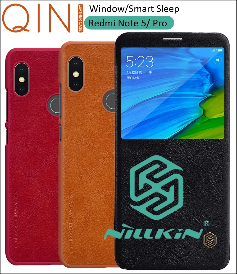 

Nillkin Qin Flip Leather Case Cover For Xiaomi Redmi Note 6 Pro Note5 Global Version