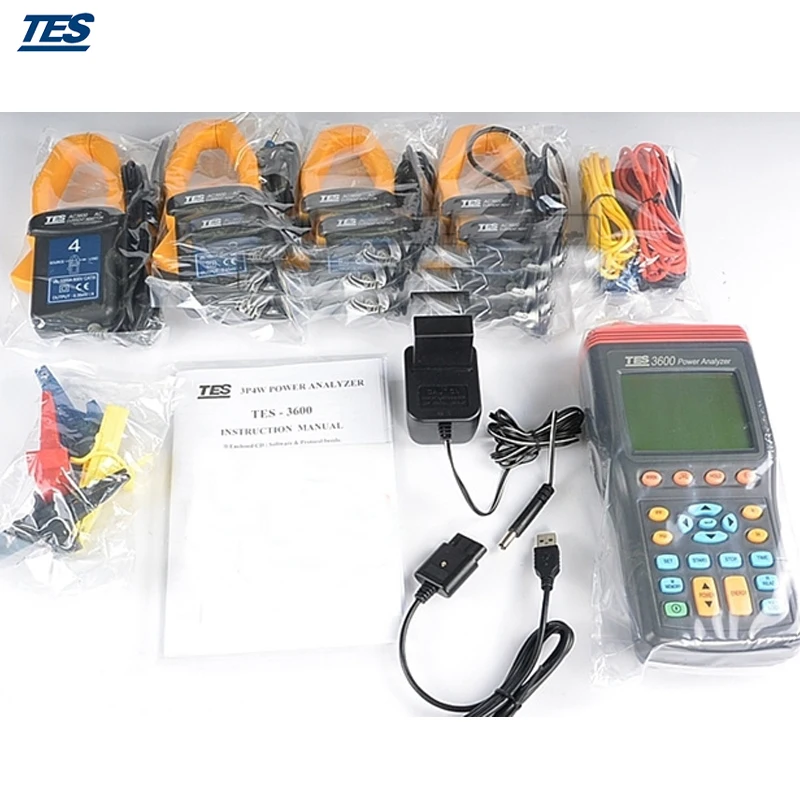 TES 3600 3 фазы Мощность анализатор tester True RMS с Программы для компьютера|analyzer