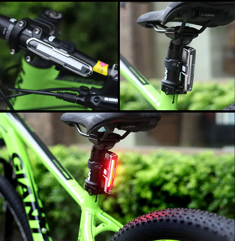 USB RechargeableBike светильник сзади Переднее Крепление COB велосипедный руль Светильник Велоспорт Хвост сзади светильник для велосипедного фонаря ламповый патрон флэш-светильник