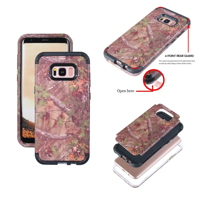 

forest pattern Shockproof 3 in 1 Hybrid Silicone Hard Combo High Impact Case Cover for Samsung Galaxy S8/S8 PLUS