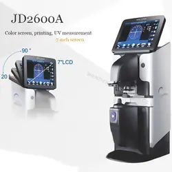 Новая цифровая Авто focimeter JD2600A проверьте-чипе устройства объектив метр 7 ''ЖК-дисплей Сенсорный экран PD УФ-Принтер AC 200 в-240 В