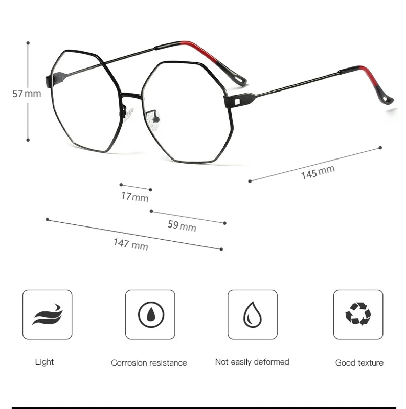 Ретро многоугольные ультралегкие очки оправа для мужчин и женщин Оптические модные компьютерные очки 45813