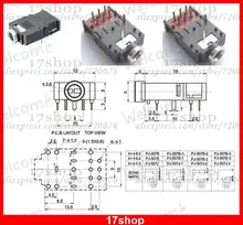 200PCS x 11 PIN 1 8 3 5mm Stereo Socket With switch PCB Panel Mount FOR Headphones