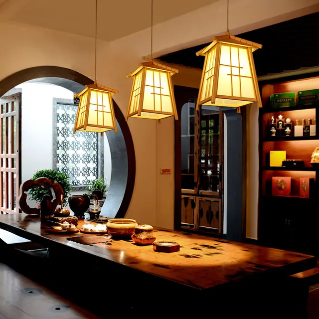 Anese Tatami Solid Wood Small Pendant Lights Creative Chinese Anese Tatami Solid Wood Small Pendant Lights Creative Chinese Coffee Bar Table Restaurant Lighting