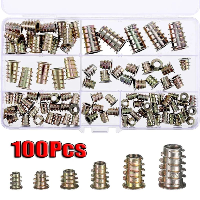M4 M5 M6 M8 M10 nusse Schraube 100tlg набор Satz 100stk 100 sthuck Gewinde Sechskant Antrieb Mutter Einsatz Schraube