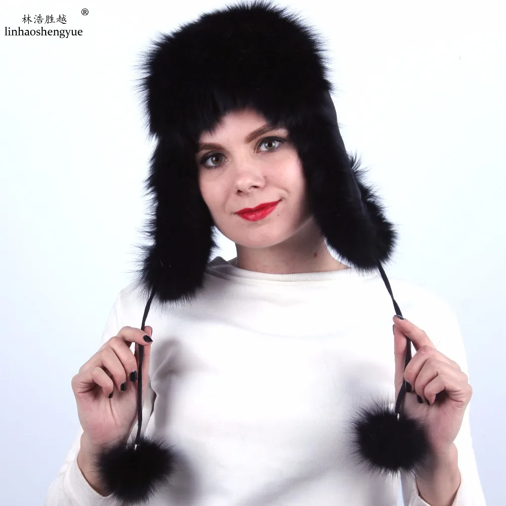Linhaoshengyue Fashion Women Fox Fur Covers Ears Cap | Аксессуары для одежды