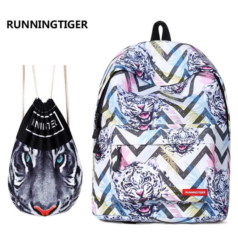 

Tiger Printing Backpack Women Mochila 2018 Fashion School Bags for Teenage Girl sac a dos Nylon Cute School Backpack Mochila