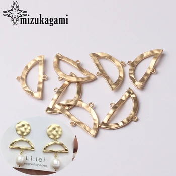 

Jewelry Making Accessories Golden Plated Zinc Alloy Metal Hollow Fan-shaped Charms Connectors 11*22MM Linker 10pcs/lot