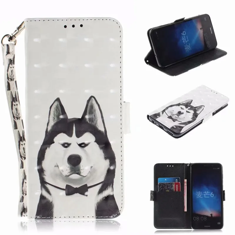 Mate 10 Lite Y5 P20 Pro Flip Case Leather Book Style Wallet Painted Cover For Huawei Enjoy 7s Honor 9N 9lite Coque | Мобильные