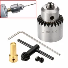 Micro Motor Drill Chucks Clamp 0.3-4mm With Spanner Key & 3.17mm Brass Mini Shaft Connecting Rod For Power Electric Drills