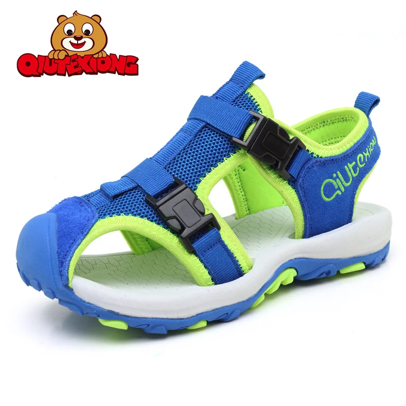 

2019 Summer Brand Kids Sandals Casual Genuine Leather Beach Shoes Breathable Fashion Hasp Boys Sandals Size 27-38