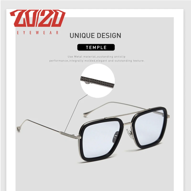 Kopen 20 20 Ontwerp Gepolariseerde Vintage Unisex Retro Aluminium Tony Stark Zonnebril Mannen Fashion Zonnebril Voor Vrouwen gafas de sol mujer