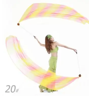 200*70 см шифоновая вуаль танец живота POI стример аксессуар(не включена цепочка мяч) Разные цвета - Цвет: 20