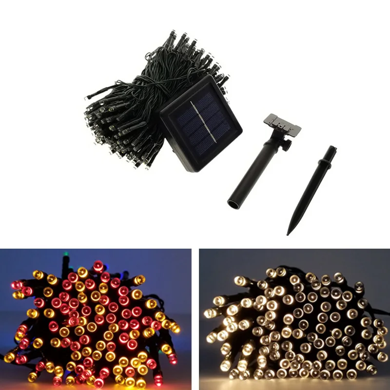 

22M 200led Solar Led string light 12M 100LED RGB single color Decoration Light for Christmas Garden light Holiday Outdoor Fairy
