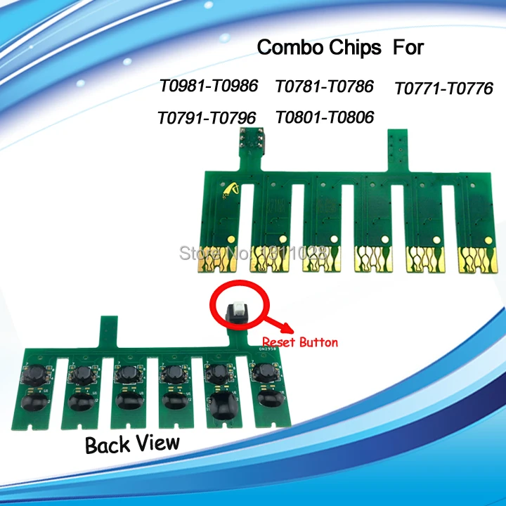 

INK WAY Compatible Combo chips with reset button for Epson Artisan 600 700 800 710 810 725 835 837 730,5 SETS,free shipping