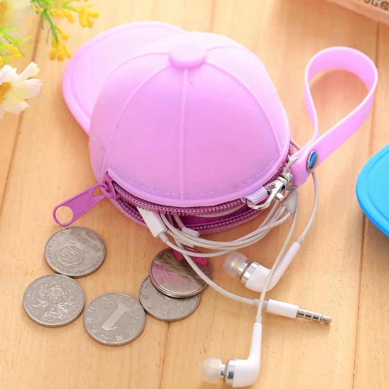Кепка шляпа стиль желе карамельный цвет силиконовый кошелек для монет детский подарок мультяшный трендовый мини-сумка Дамский кошелек для мелочи женские умные кошельки