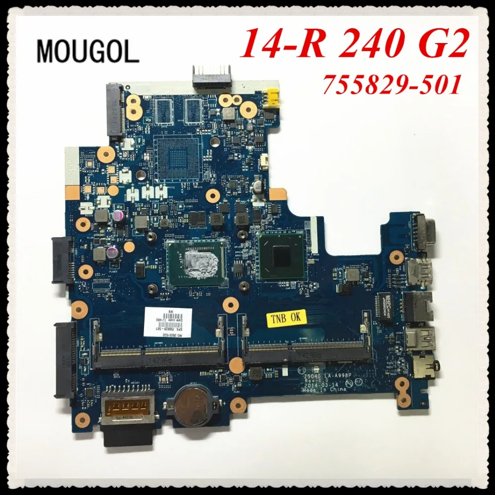 

MOUGOL 755829-501 fit For HP 14-R 240 G2 Laptop motherboard mainboard i3 CPU LA-A998P 100% working Free Shipping