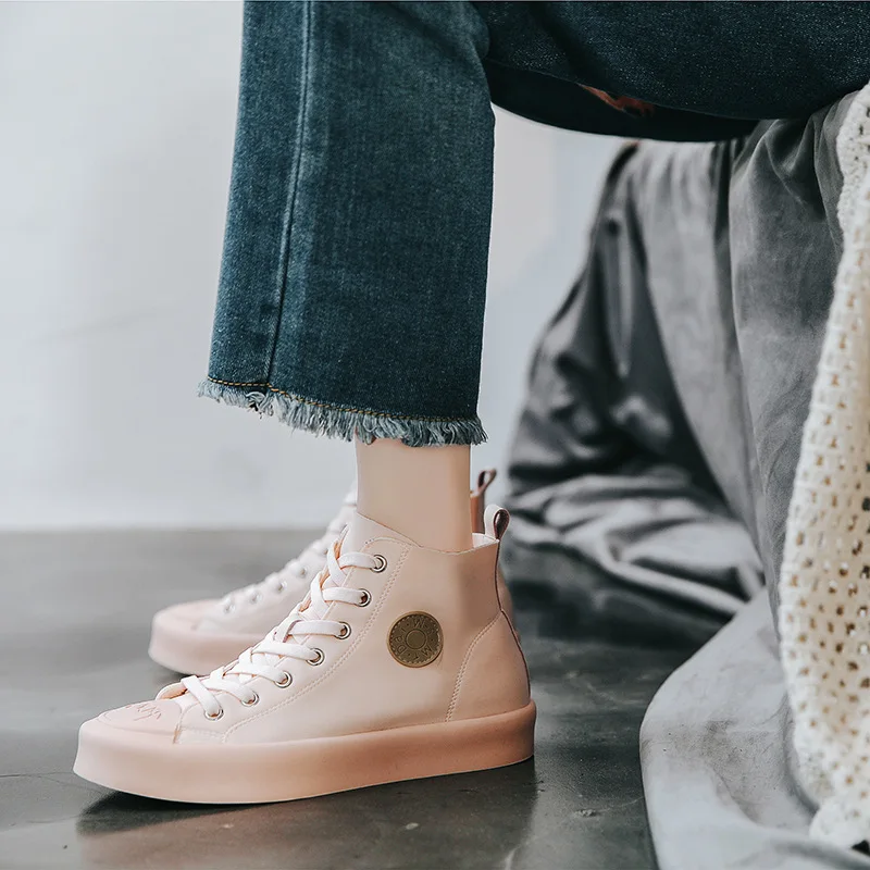 Marderee 2019 High Help Shoes Woman Women Candy Color Girls Shoe Flat Bottom Lovers Canvas Sneakers Tenis Feminino