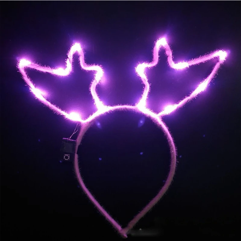 Fashion Led Light Up Elk Deer Ears Headband Women Girls Flashing