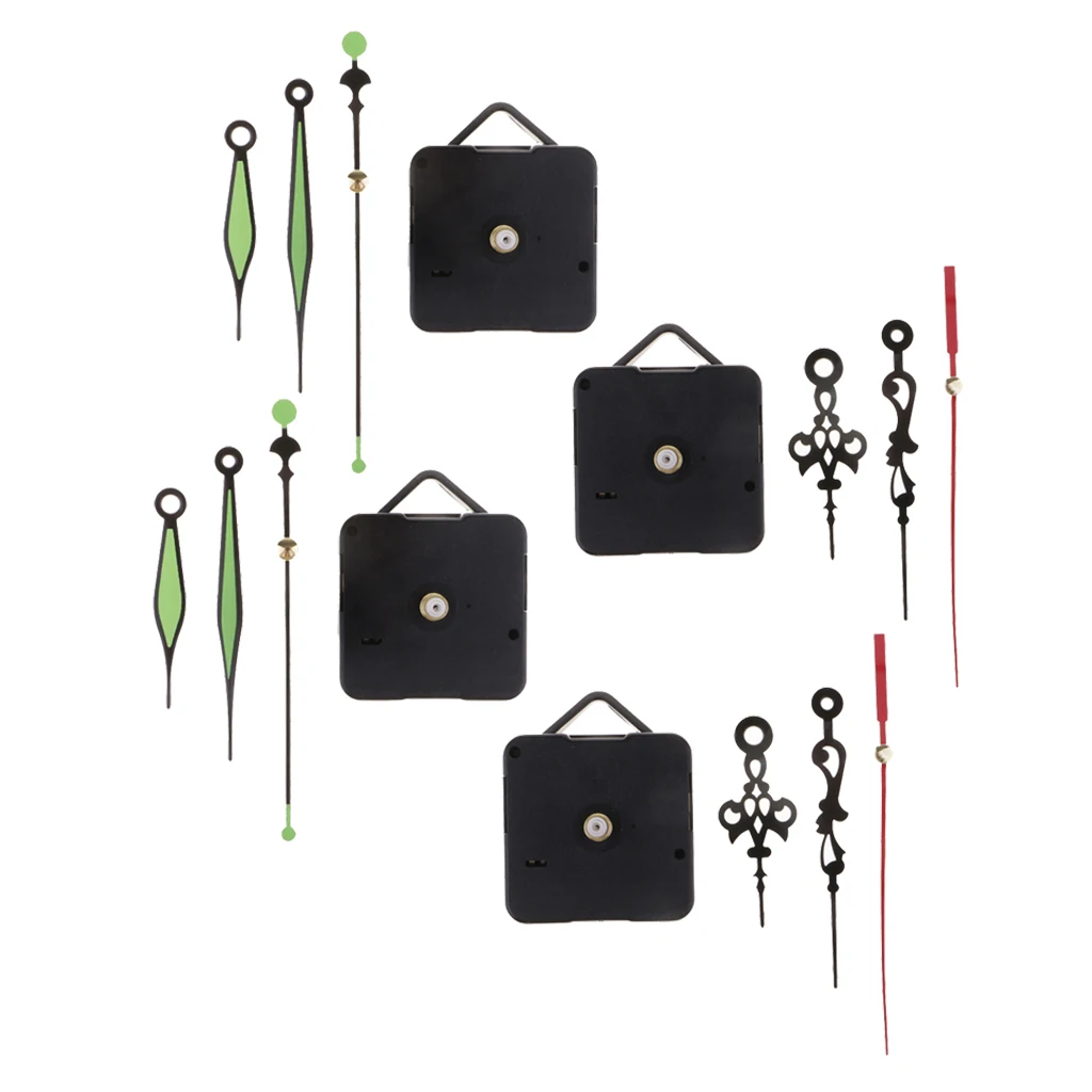 4 Sets Plastic Cross-Stitch Decoration Supply Quartz Wall Clock Mechanism Movement Diy Replacement Parts Repair Kits