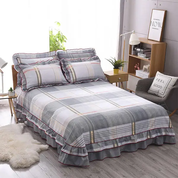 

High Quality Bed Sheet Cover Graceful Bedspread Laced Fitted Sheet Bed Cover Skirt Wedding Housewarming Gift Bed Skirt 245*250cm