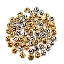 100pcs 6mm Zinc Alloy Cone pattern Bead Antique Silver Spacer Beads Gold Metal Loose Beads for Jewelry Making Wholesale Price doreenbeads zinc metal alloy toggle clasps rhombus antique silver pattern pattern 6 7cm x2 8cm 2 5 8 x1 1 8 2 sets new