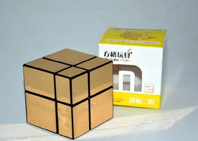 2 шт./лот fangge 2x2 золотой зеркало куб 2x2x2 Mir-два 2x2x2 зеркало блок Magic Cube