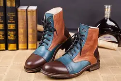 Ботильоны Для осень-зима в стиле пэчворк Мужские ботинки из натуральной кожи Для мужчин ручной работы супер теплый Для мужчин зимняя обувь