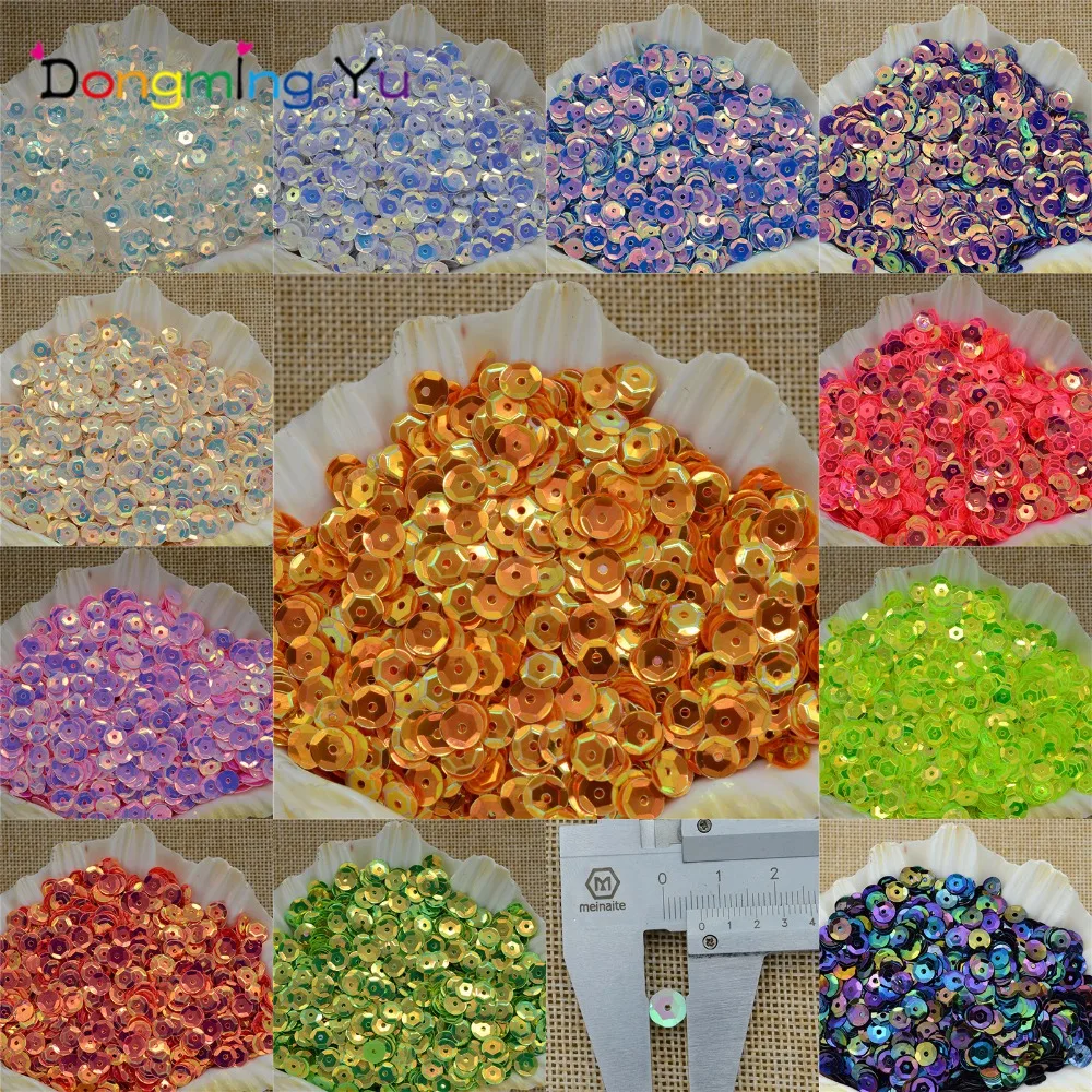 

Hot Sale 4000pcs/50g Brilliant Color 6mm Cup Round Loose Sequins for Crafts Paillettes Sewing Wedding Crafts PVC DIY Materials