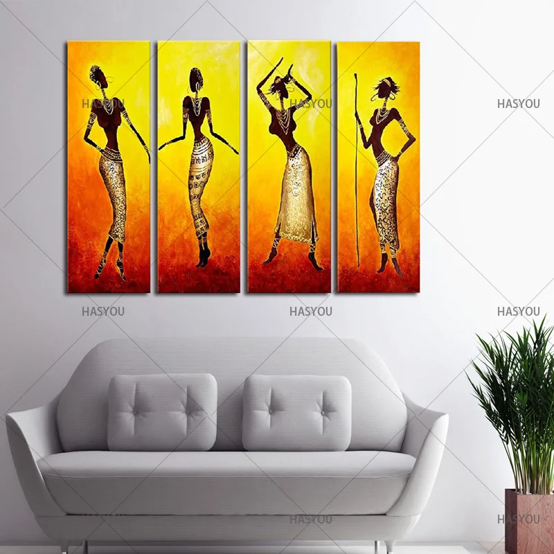4pcs-Modular-African-Dancer-Picture-Abstract-Oil-Painting-on-Canvas-Wall-Art-Gift-for-Living-Room (3)
