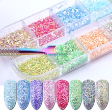 1 чехол, шестиугольник, Русалка, порошок, лак для ногтей, смешанный пигмент, очаровательные блестки, хлопья, пыль, пайетки, декоративный маникюр, BEHH