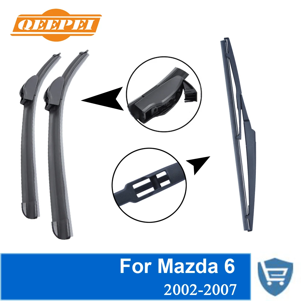 QEEPEI Front and Rear Wiper Blade no Arm For Mazda 6 2002 2007 High