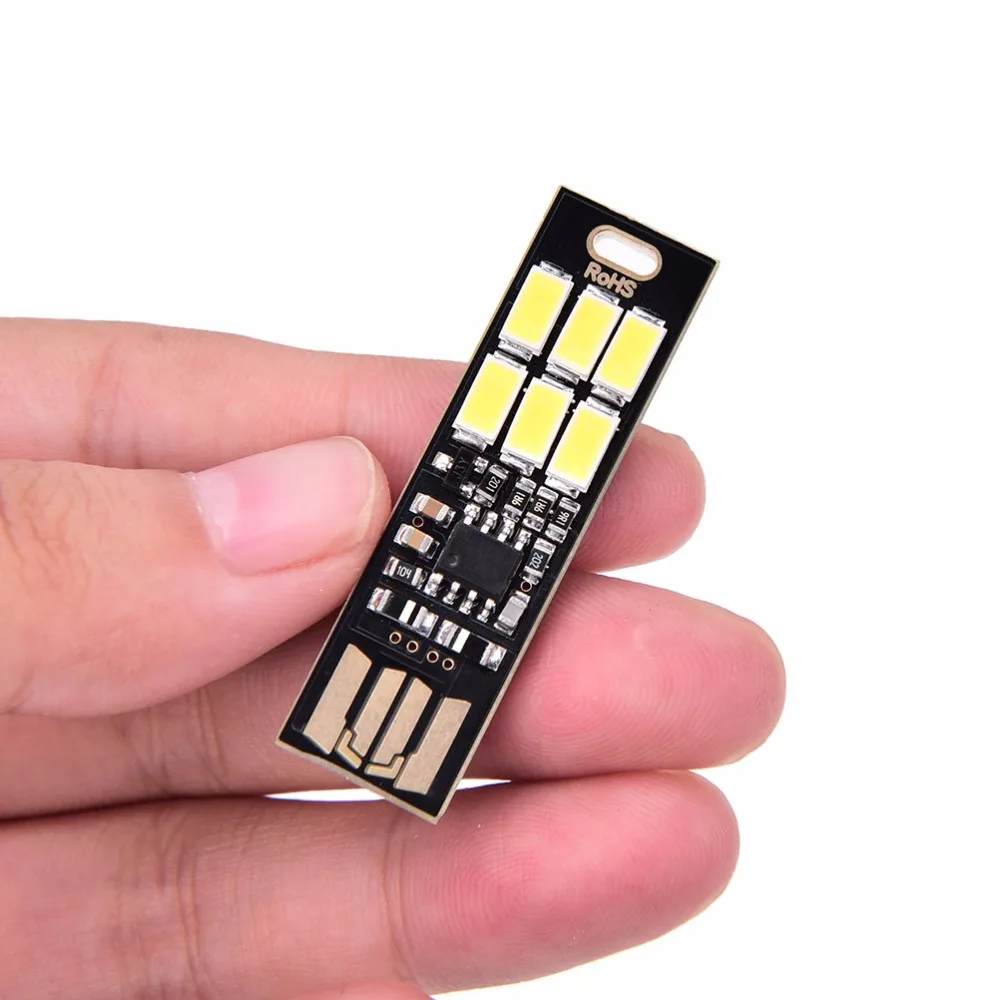 2019 высокое качество Портативный Mini-USB Мощность 6 светодиодный светильник 1 W 5 V Touch диммер Теплый/чистый белый свет для внешний аккумулятор