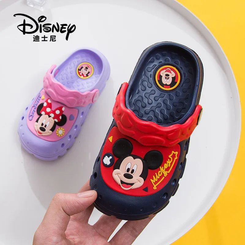 

Disney baby summer girls casual shoes children's flip flops mickey hole shoes toddler sandals kids water shoes boys animal slide