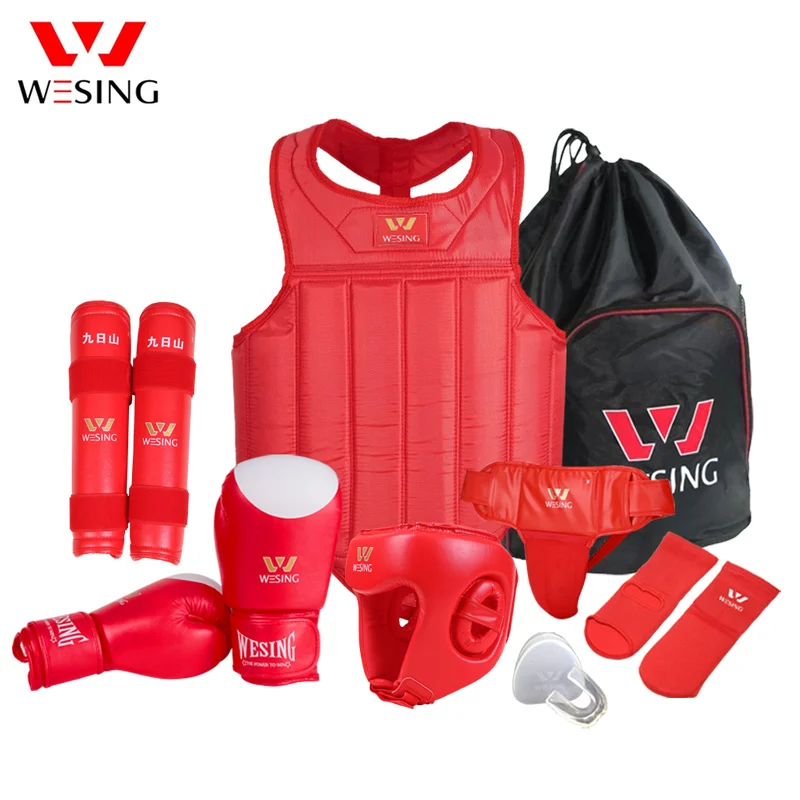 Wesing Boxing gear set Martial Arts equipments Sanda Protective Gears MMA 6pcs
