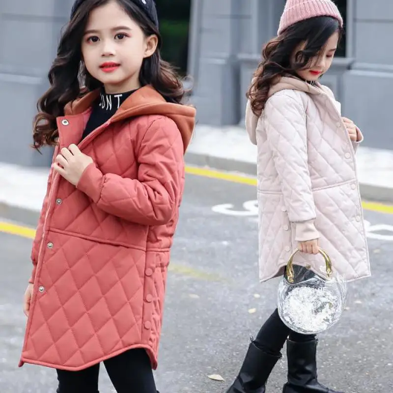 

2018 Fashion Children Winter Christmas Clothes For Baby Girl Outerwear Kids Warm Thick Collar Hooded Long Down Coats For Teens