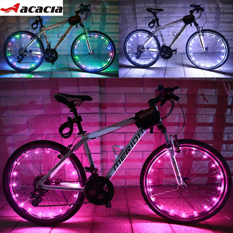 ACACIA Safety Warning Bicycle Lights Waterproof Mountain Road Bike Front Rear Spoke Colorful Wheel Decoration Lamp For Cycling