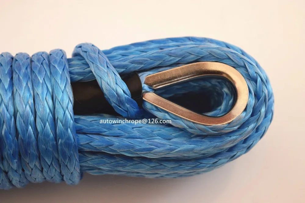 الأزرق 8 ملليمتر * 30 متر 4x4 suv الطرق الوعرة سيارة الاصطناعية ونش كابل ، قارب ونش حبل ، حبل البلازما
