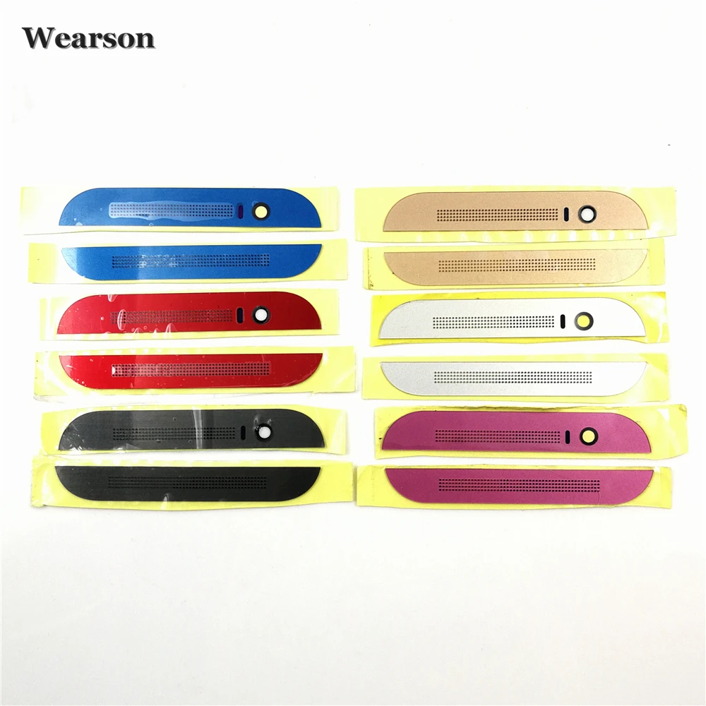 M8 Front Camera Top Bottom Cover Cap With Sticker For HTC One M8 Front Face Housing Speaker Grill Cap High Quality (2)