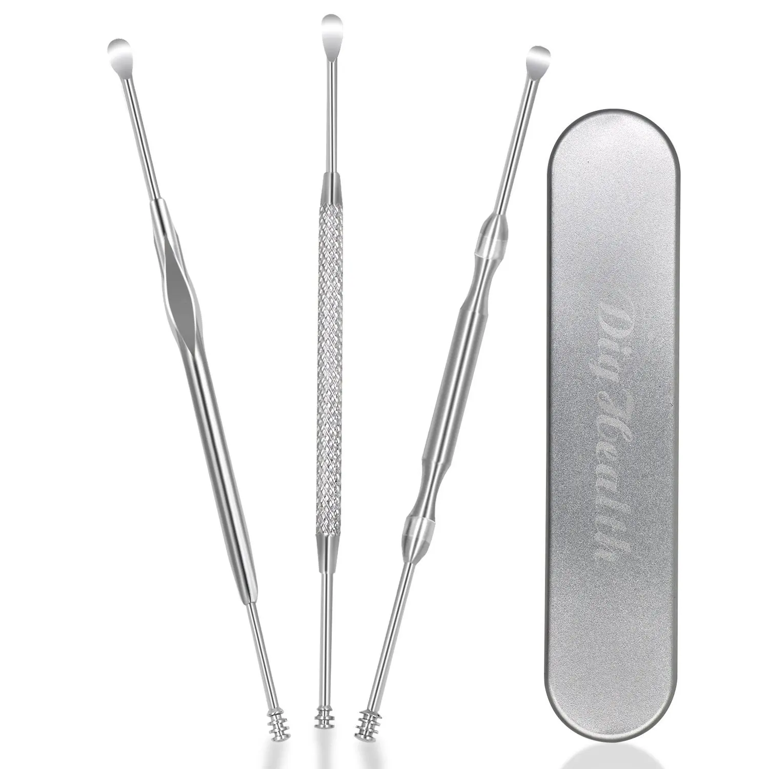 Pack of 3 Earwax Pick 304 Stainless Steel Ear Cleaners Curette Tool for