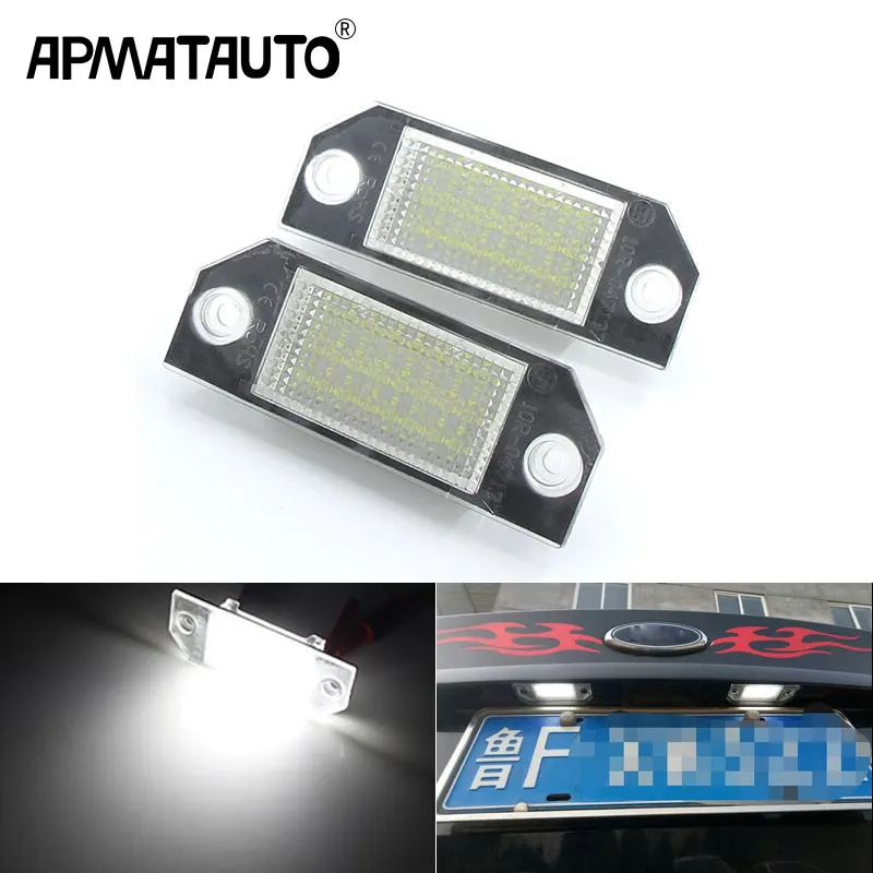 

2Pcs/Set LED Number License Plate Lights Pure White Color For Ford Focus C-MAX MK2 03-08 Plug and play 12V
