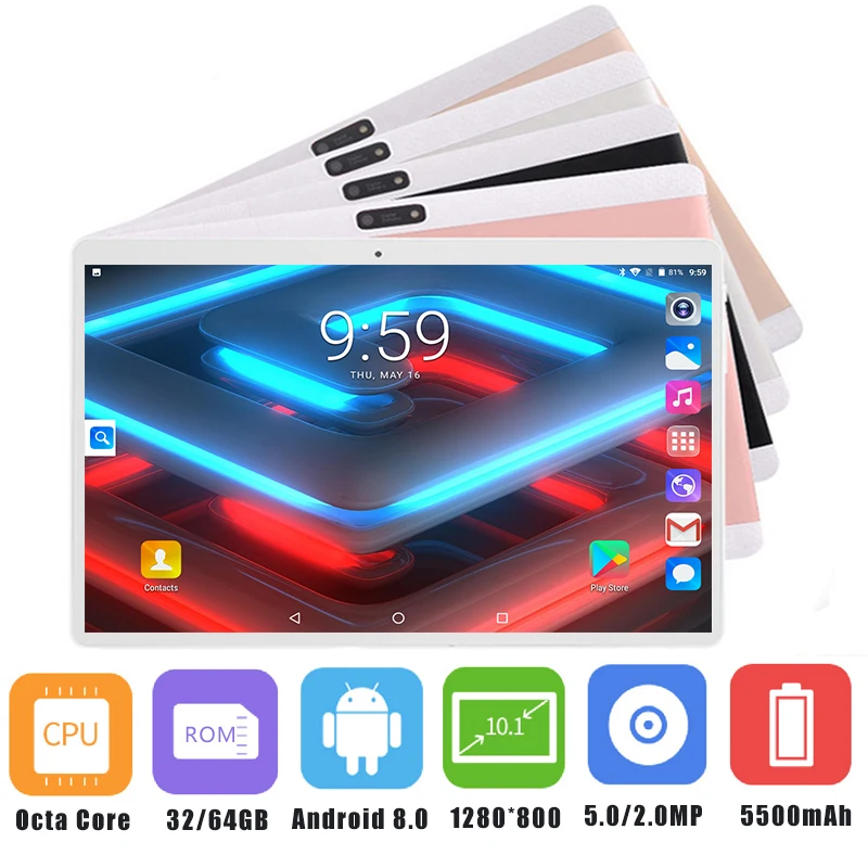 

10 inch Octa Core Tablet PC 4GB RAM 64GB ROM IPS 1280x800 Dual Cameras 5.0MP A-GPS 3G 4G LTE Android 8.0 OS Tablets 10.1"+Gifts