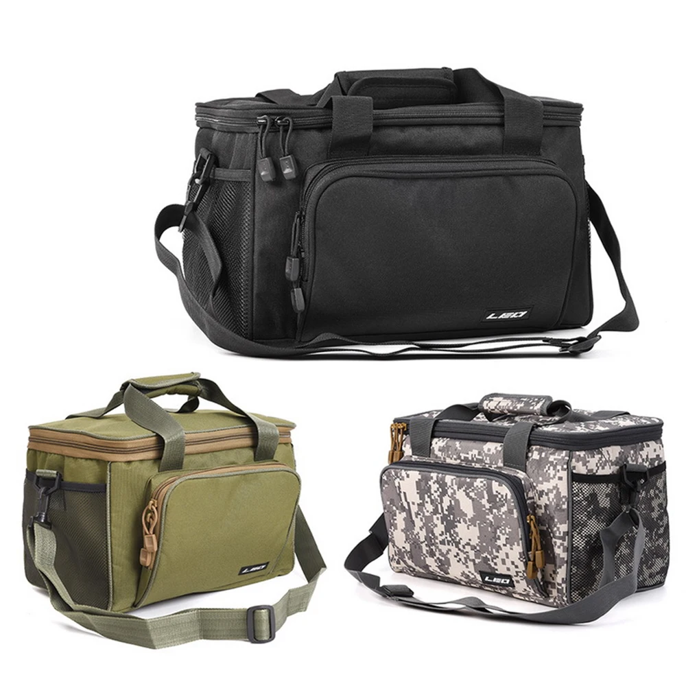 

LEO 37*25*25cm Men Fishing Bag Canvas Outdoor Waist Shoulder Bags Fishing Reel Lure Storage Bag Fishing Tackle Accessories