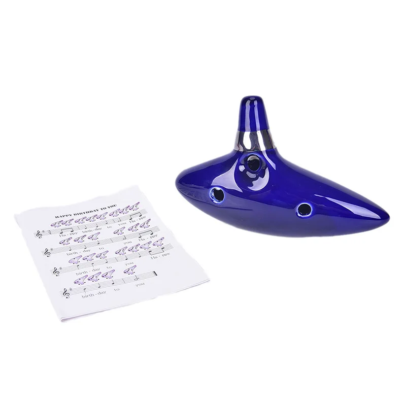 12 отверстий керамический окарина флейта альт C подводной лодки стиль музыкальный инструмент легенда о флейте синий инструмент