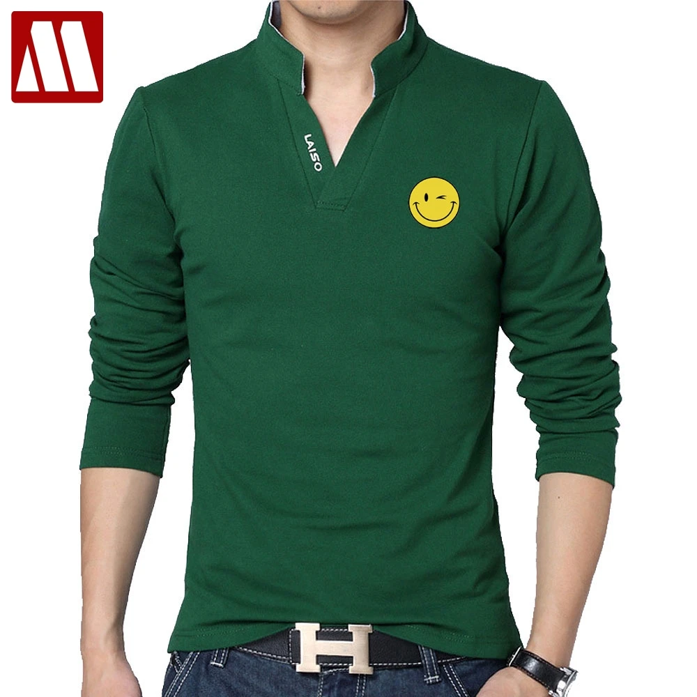 Hipster Smile Face Print Men Polo Shirt Brand Mens Solid Color Polo