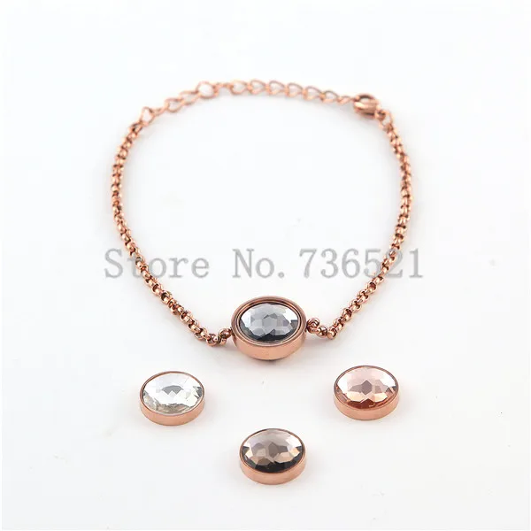 Nueva Marca llegada Nueva joyería del acero inoxidable cambio collar y pulsera con 4 unids 12mm cristal intercambiable moneda conjunto Nueva Marca llegada Nueva joyería del acero inoxidable cambio collar y pulsera con 4 unids 12mm cristal intercambiable moneda conjunto