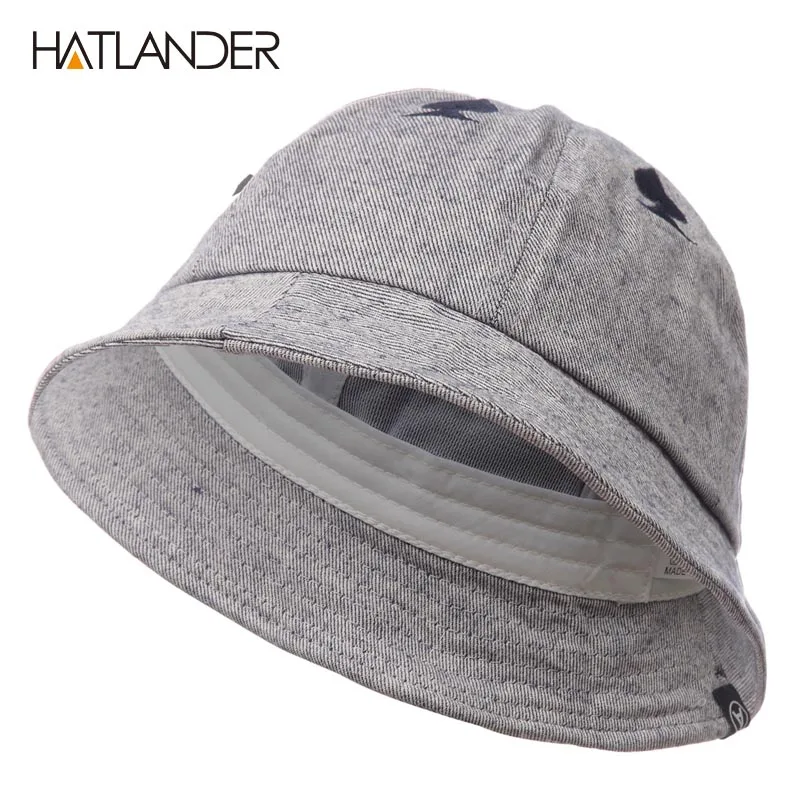 

[HATLANDER]Autumn hat cap for women men sports caps A Hiking Sombrero Outdoor Gorro casual Ace Embroidery cotton bucket hats
