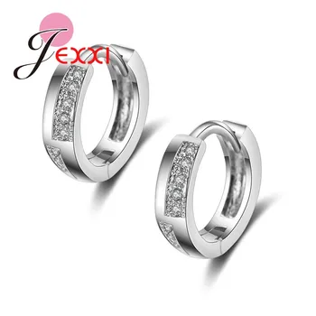 

Elegant Women Jewelry Fashion Silver Crystal Rhinestone Ear Hoop Girls Stainless Piercing Cuff Earrings Free Shipping